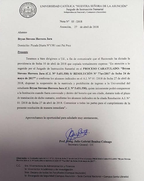 Estudiante cuenta lo que sufrió luego de años de acoso