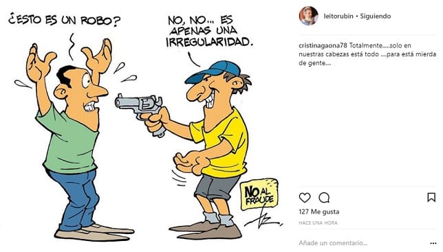 Con caricatura, Rubin ironiza sobre “fraude”