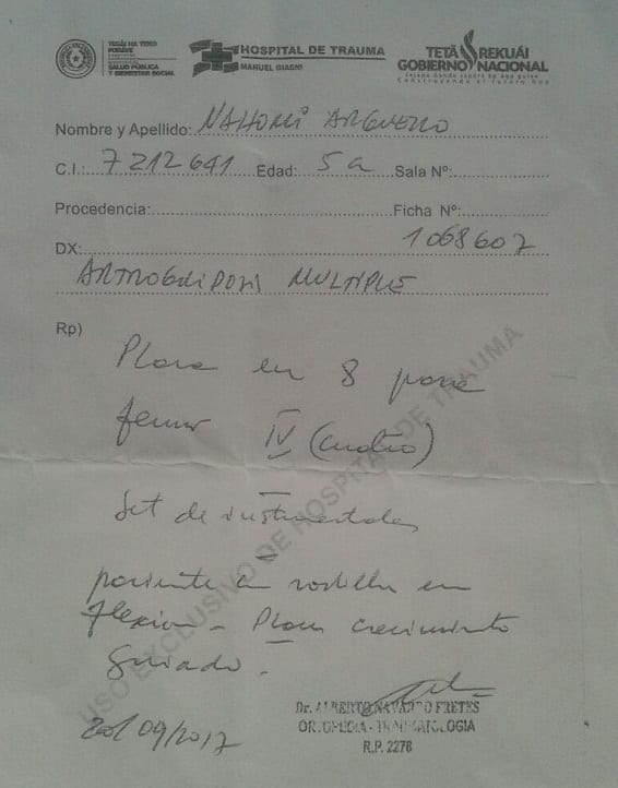 Madre necesita G. 10 millones para que su pequeña hija pueda caminar