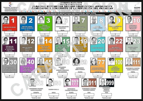 Así son los boletines para Presidencia y Senado
