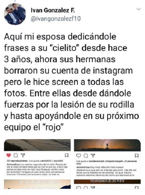 Futbolista revela trama de engaño y acusa a su esposa de ser «la Wanda paraguaya»