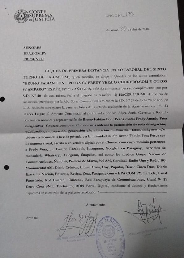 Justicia prohíbe que se hable de Bruno Pont