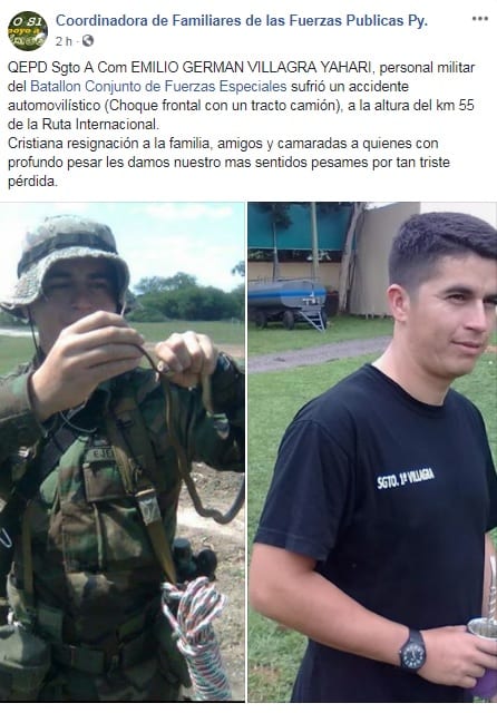 Militar perece en choque frontal contra camión