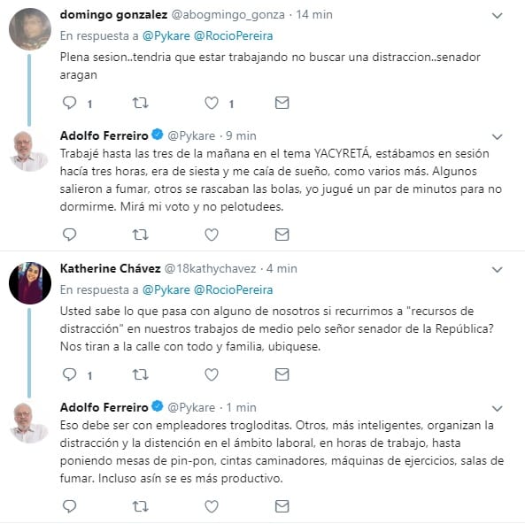 Senador jugaba a las cartas durante candente sesión