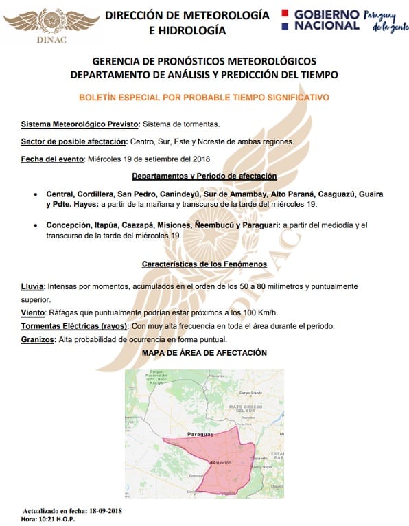 Anuncian tormentas para este miércoles