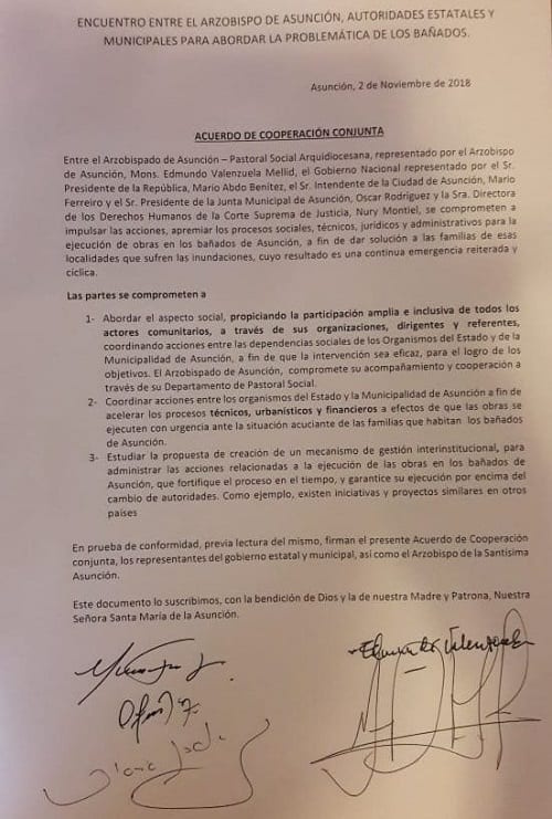 Abdo Benítez firma convenio para obtener «soluciones permanentes» ante crecidas