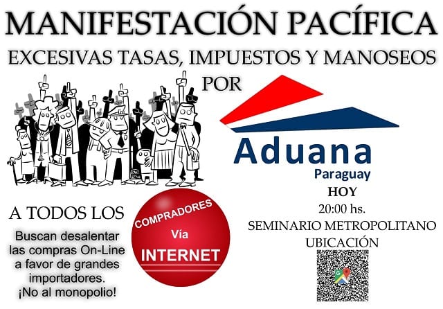 «Compradores vía internet» se movilizan contra imposición de Aduanas