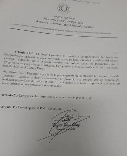 Diputado plantea que reclusos trabajen para cubrir su alimento