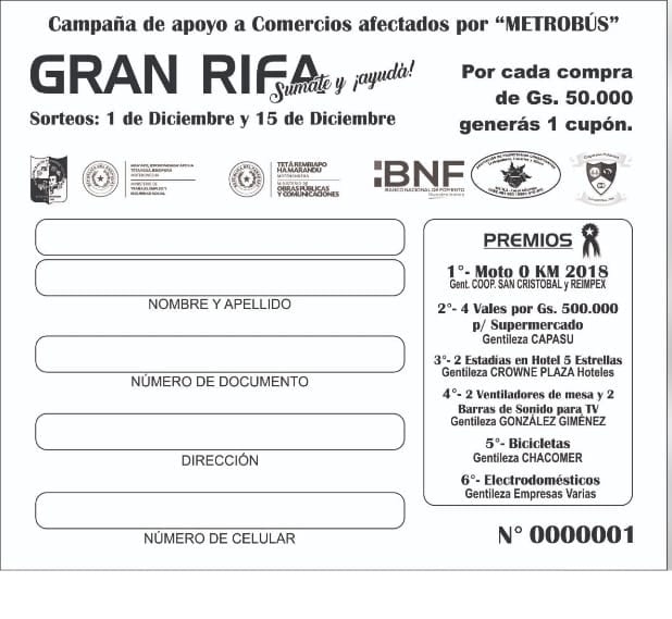 Con sorteo de moto y vales buscan resarcir a afectados por metrobús