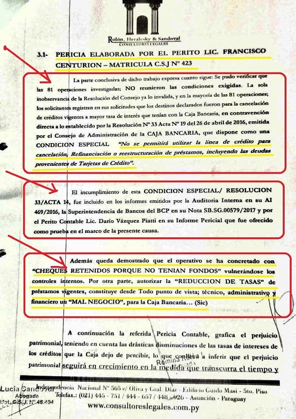 Estos son los documentos que revelan irregularidades en la Caja Bancaria