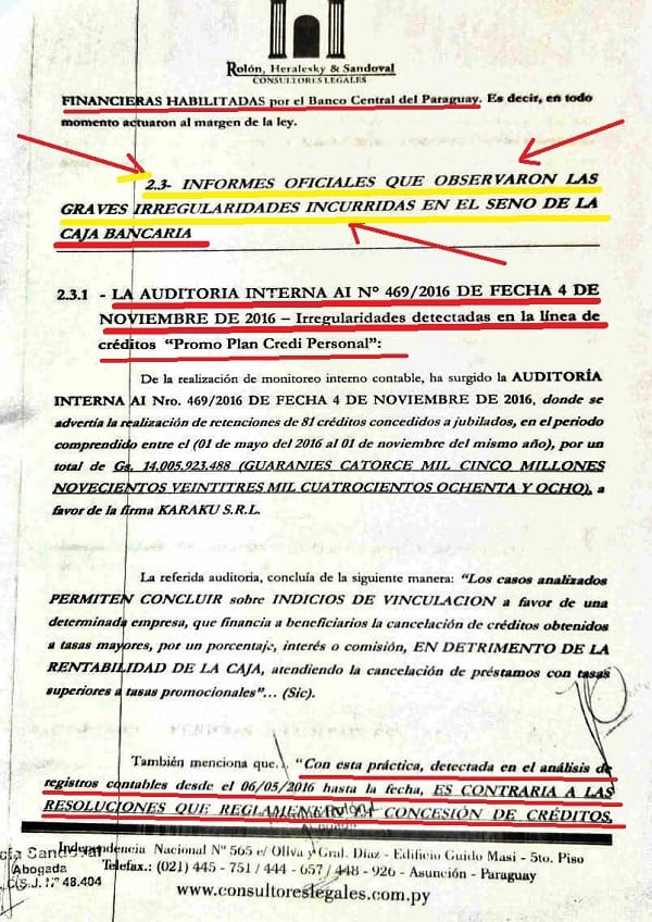 Estos son los documentos que revelan irregularidades en la Caja Bancaria