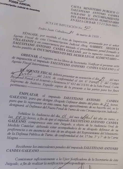 Imputan al Chano Candia por no pagar pensión alimentaria