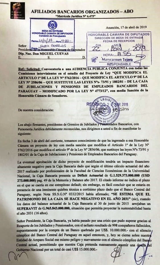 Jubilados Bancarios denuncian posible despojo a la Caja Bancaria, avalado por Hacienda