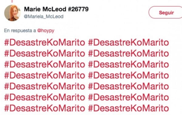 Amonestan a funcionaria que escribió “#DesastrekoMarito” en Twitter