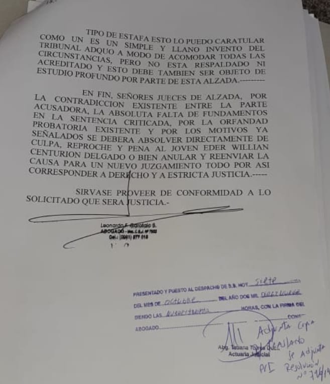 Constructor apela condena y pide absolución