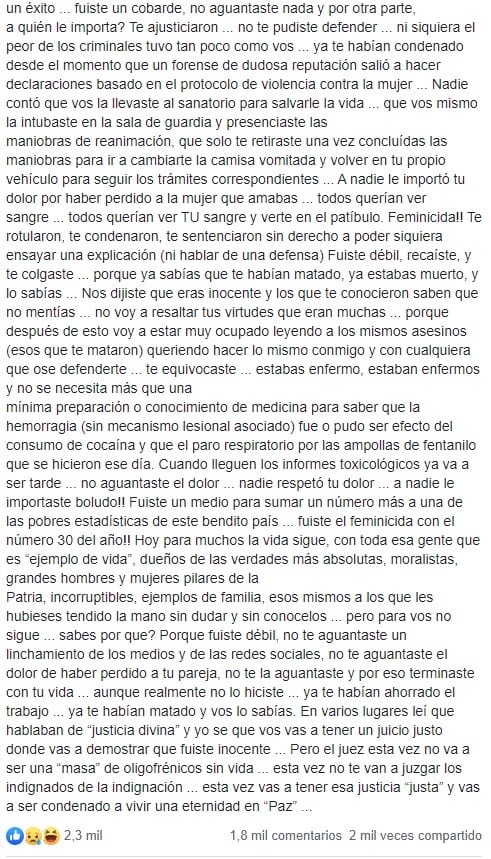 Lemir responde a la carta “al feminicida”