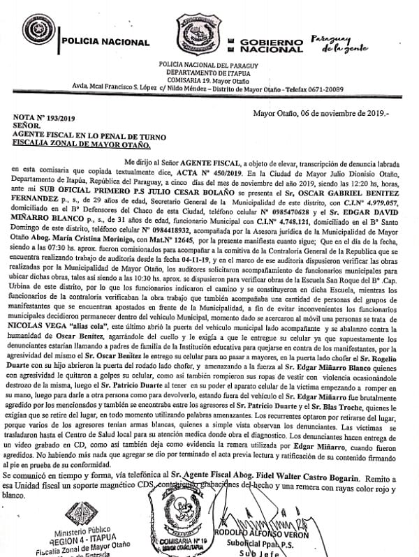 Denuncian agresiones de manifestantes en Otaño