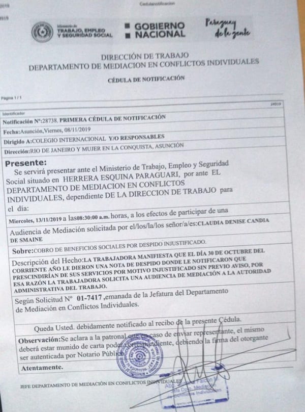 Docente que padece cáncer denuncia que el Inter la dejó en la calle