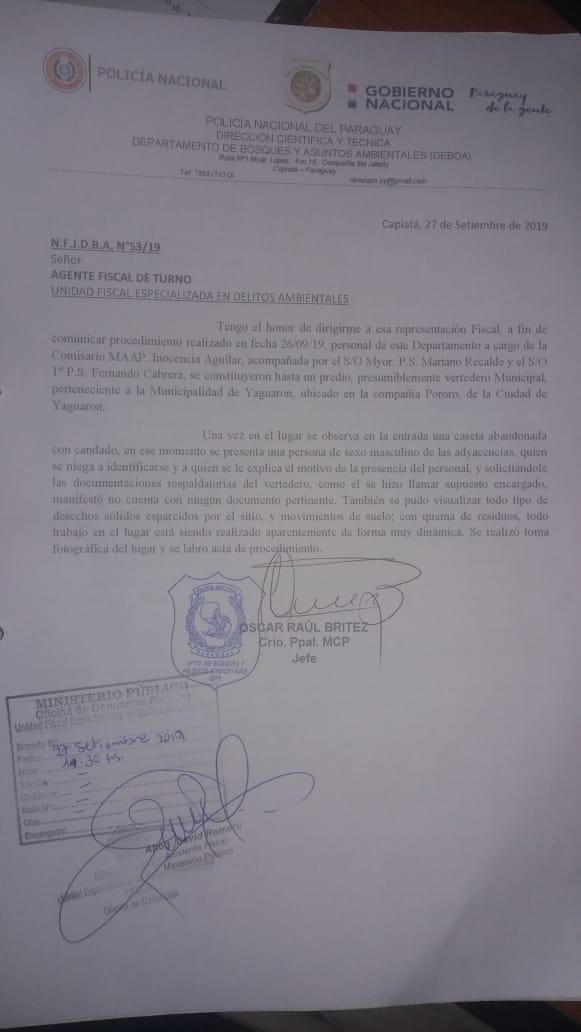 Constatan que matadero de Yaguarón lanza desechos a tajamar