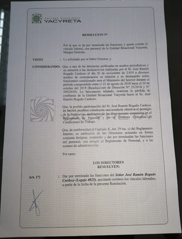 El “nuevo Joselo” se despide de sus G. 47 millones de Yacyretá