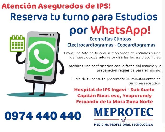 Asegurados de IPS de todo el país pueden reservar estudios en Ingavi vía WhatsApp
