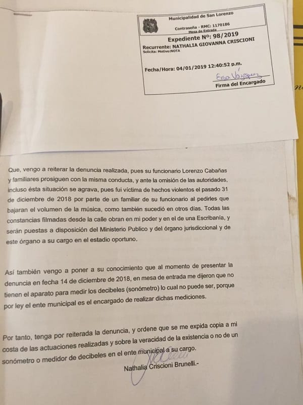 Denuncian a “planillero confeso” por reiterados hechos de polución sonora
