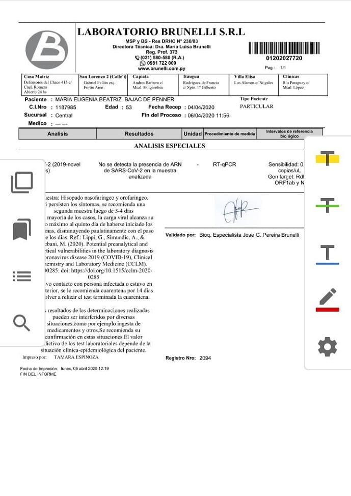 Bajac exhibe resultado negativo de laboratorio privado