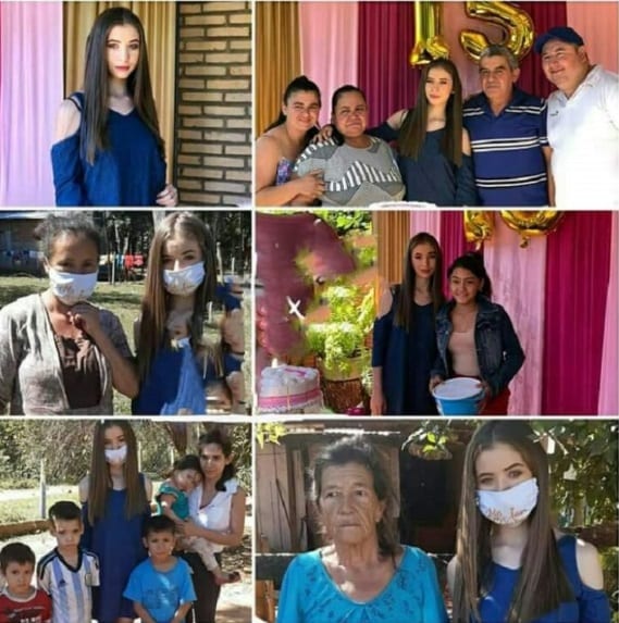 Joven festeja sus 15 años distribuyendo platos de comida