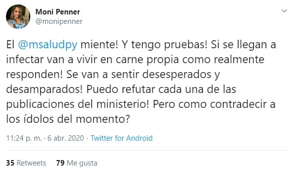 Hija de la senadora Bajac asegura que Salud miente