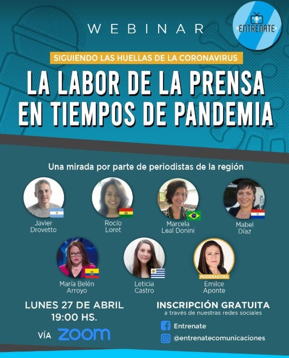 Hablarán sobre la labor de la prensa en tiempos de pandemia