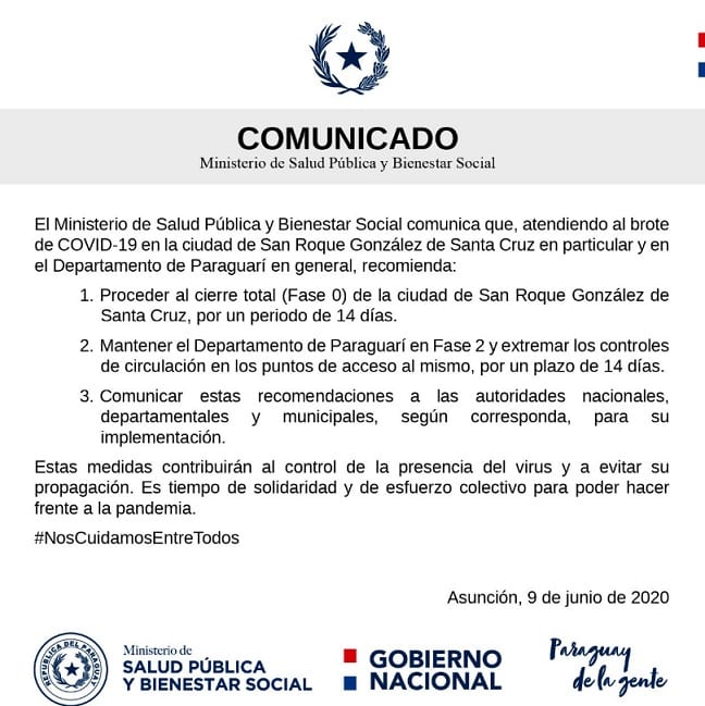 Salud toma una drástica decisión sobre la situación de Roque González