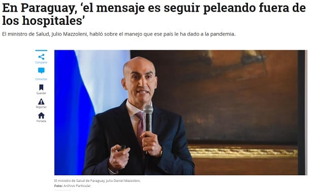 “El mensaje es seguir peleando fuera de los hospitales”, afirma Mazzoleni