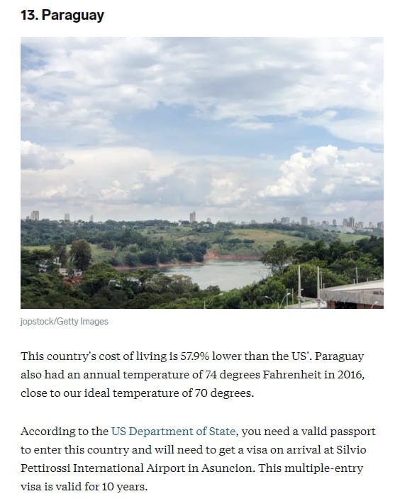 Paraguay es uno de los mejores países para vivir tras la pandemia