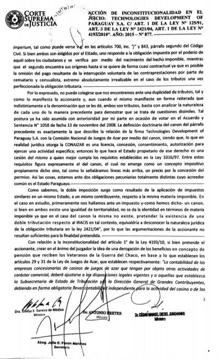 Quiniela: Empresa de Wasmosy recurrió a la justicia para no pagar impuestos