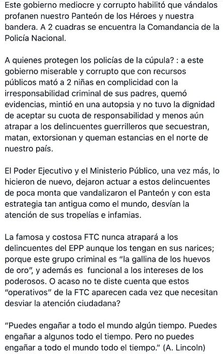 Vandalismo en el Panteón es “estrategia para desviar la atención”, según Kattya