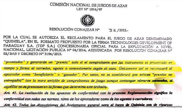 Quiniela: Firma de Wasmosy deja de pagar millones tras adecuar reglamento, denuncian