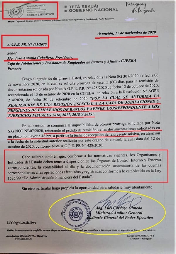 Ejecutivo realiza “revisión especial” en la Caja Bancaria