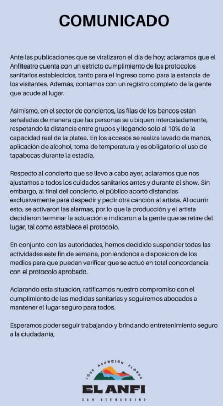 El público “acortó distancias”, afirma comunicado compartido por artista