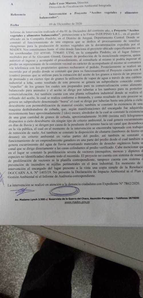 Piden clausura de fábrica por contaminación en Areguá