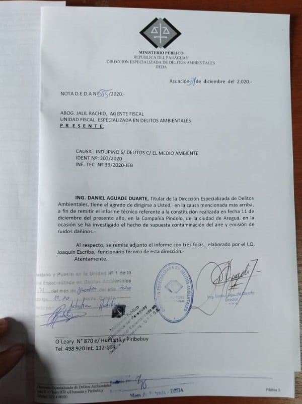 Piden clausura de fábrica por contaminación en Areguá