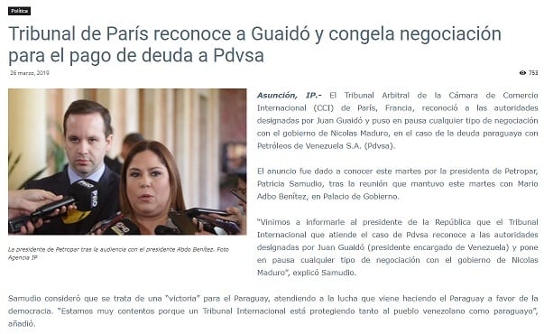 Villamayor afirmó que IP publicó una mentira sobre el caso PDVSA, según Kattya