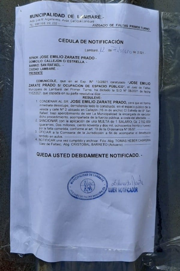 Concejal denuncia mega construcción en plena calle de Lambaré