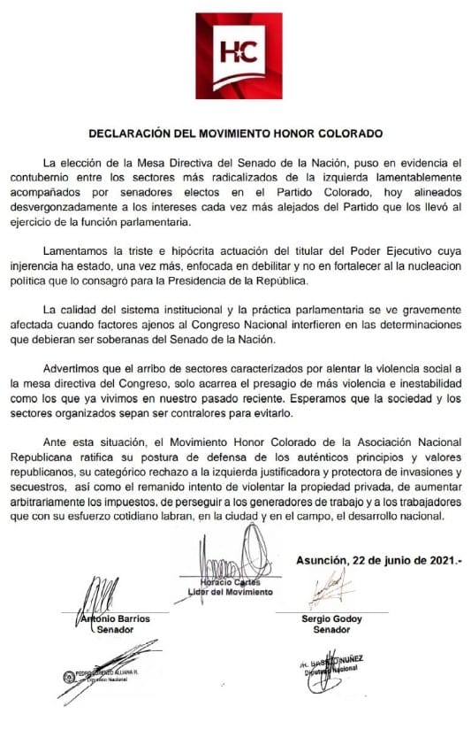 Abdo “no tuvo nada que ver”, dice Velázquez sobre comunicado