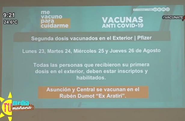 Vacunarán a quienes recibieron la primera dosis de Pfizer en el exterior
