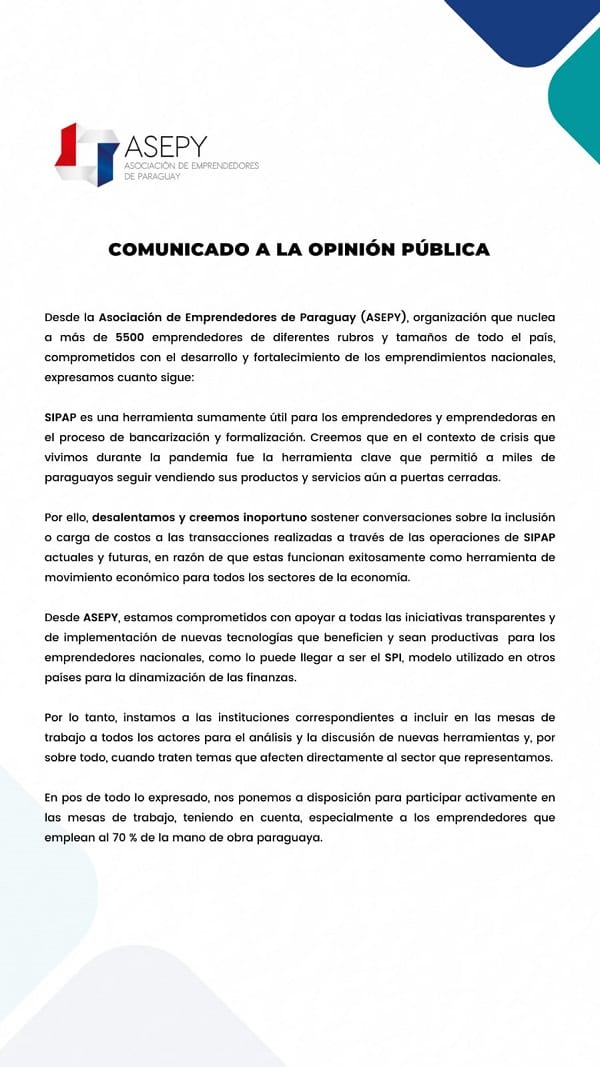 Gremios rechazan cobros por transferencias bancarias