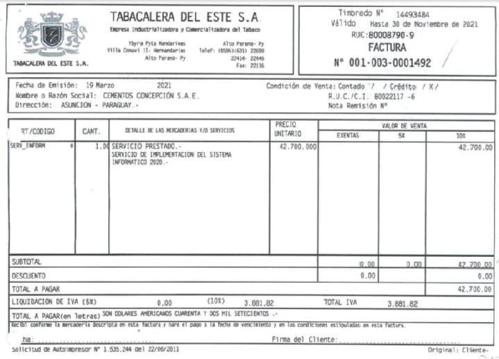 Exponen facturas que Tabesa emitió a Cecon