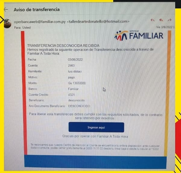 Revelan correos usados para robar dinero de cuentas bancarias