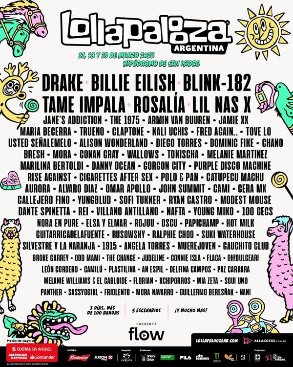 Confirman participación de Kchiporros en el Lollapalooza Argentina