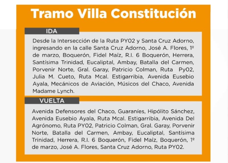 Líneas 21 y 96 cubrirán tramo Villa Constitución desde el lunes, anuncian