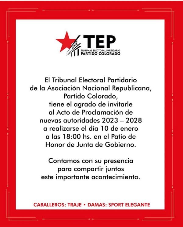 ANR proclamará a sus nuevas autoridades 2023-2028
